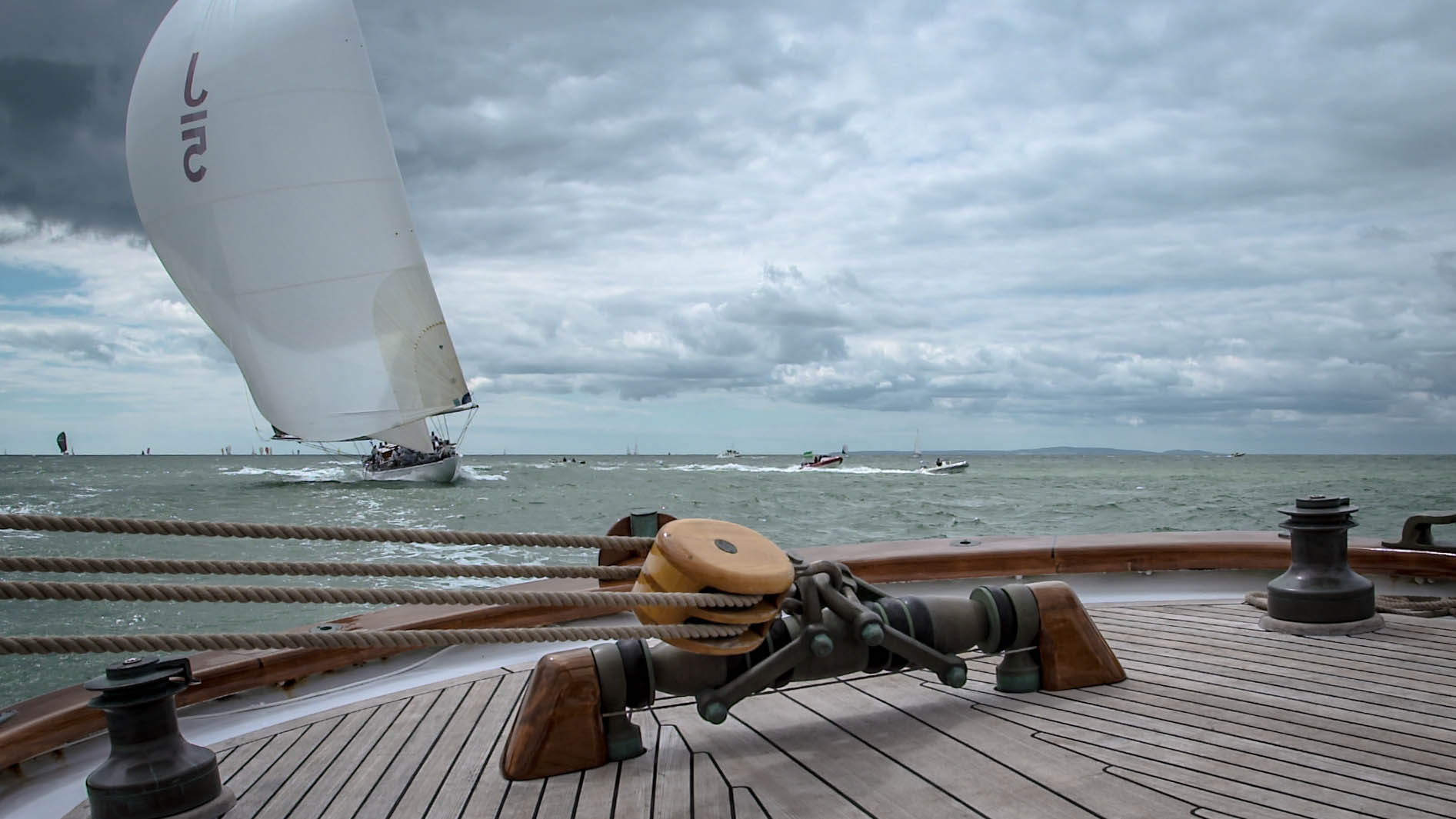 Tim Butt Cameraman J Class yacht sailing Isle of Wight