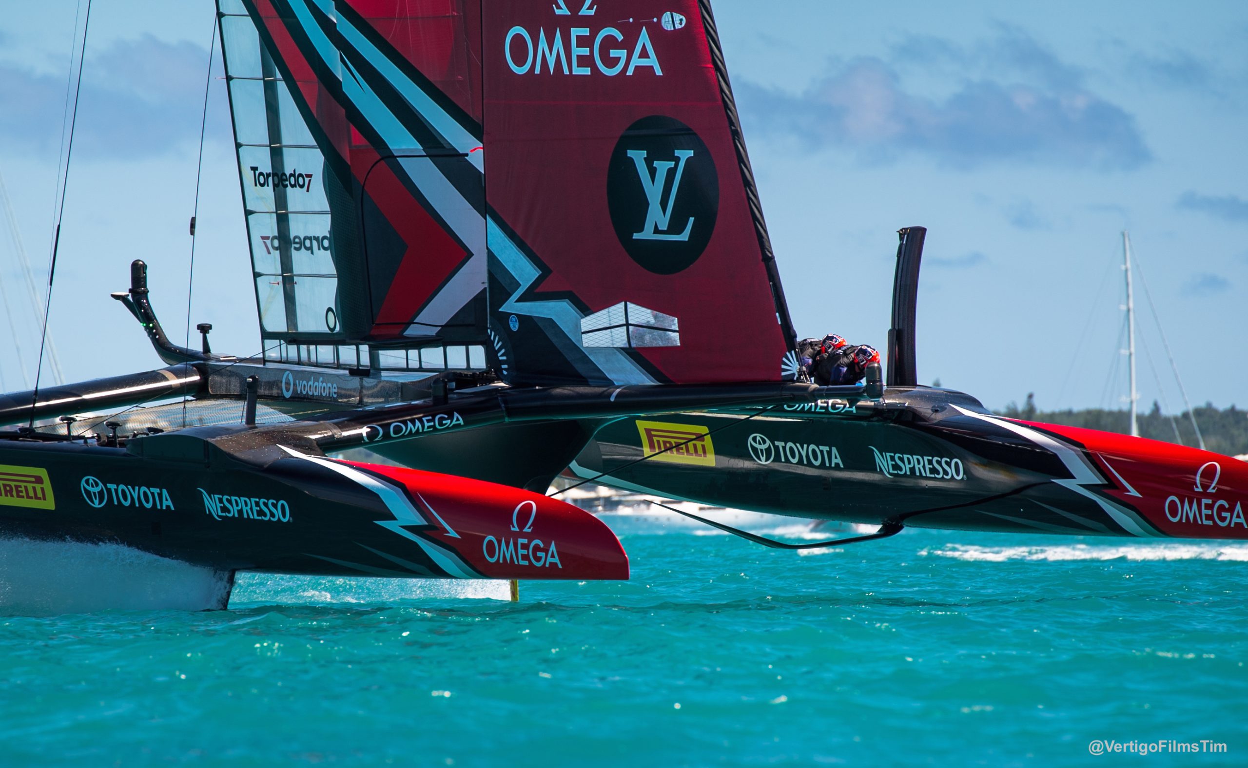 Tim Butt Cameraman America's Cup Bermuda 2017 Emirates Team New Zealand AC50 Foiling Catamaran