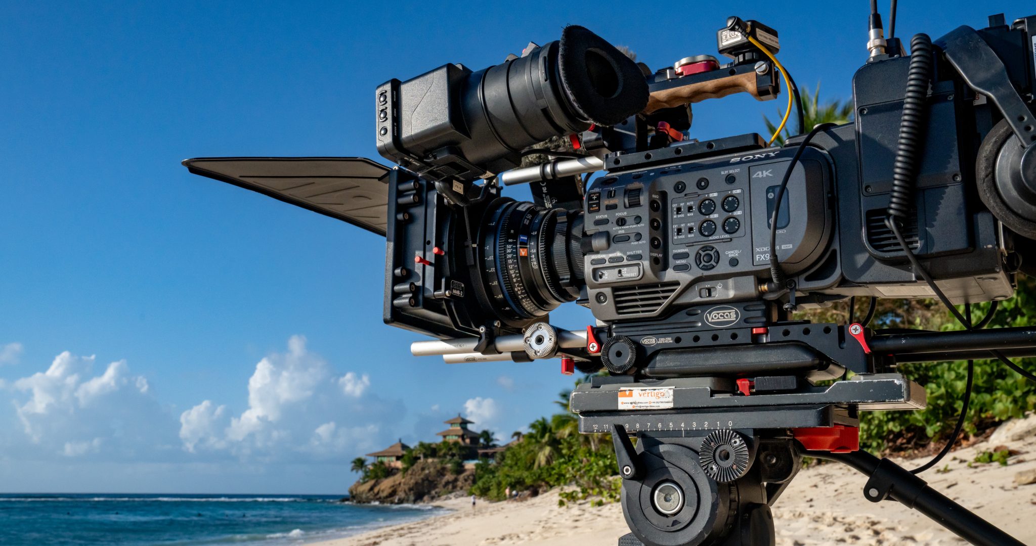 Tim Butt cameraman Sony FX9 filming beach location